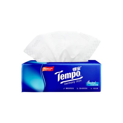 tempo/得宝纸巾抽纸批发工厂整箱4层90抽家用餐巾纸面巾纸软抽