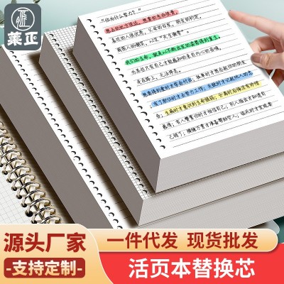 【源头工厂】活页芯B5活页纸加厚替芯A5横线网格空白A4内芯批发